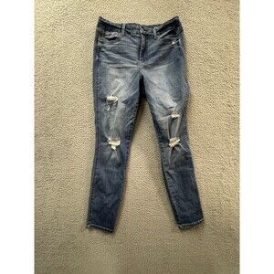 Rewash Brand Skinny Jeans Womens Jr 11/30 Blue High Rise Real Curve Distressed